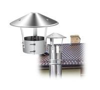 Chimney Caps for Outside, All Weather Protection, Double Screw Fixing, Wind & Rain Proof, for Outdoor Stove Pipes, Chimneys,Adjustable Rain Covers(150mm/5.9i)