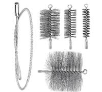 Chimney Cleaning Brush - Flexible Wire Sweep Tool, Stove Pipe Rod Cleaner Kit, Heat Resistant Blockage Remover Design | Grill Burner Dryer Boiler Maintenance for Ash Buildup Removal Outdoor Indoor
