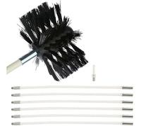 Chimney Cleaning Brush Kit, Duct Vent Set, Dryer Sweeping Rods For Fireplace, Pipeline Flue Tool With 9 Nylon Flexible 1 Head For Sewage(6 Rods,410mm)