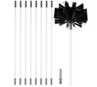 Chimney Cleaning, Set of Duct Cleaning Tools with Rods, Brush, Hexagonal Rod, Brush with Wooden Handle Chimney Cleaning Kit(9 Rods,610mm)