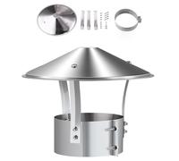 Chimney Cover, 3/6/7/8/10 Inch Adjustable Stainless Steel Chimneys Cap, Cone Top Roof Cap for Wood/Oil Stove Vent, Weatherproof Fireplace Chimney Tops(170mm/6.7in)