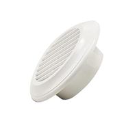 Chimney Cover, Circle Air Vent Grille Cover, Ducting White ABS Plastic, with Mesh Round Furniture Ventilation Ducting Cover Tool