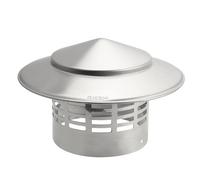 Chimney Cowl 4.3 Inch Inner Dia Stainless Steel Chimney Cap Round Rain Protection Mesh Flue Pipe Cover Chimney Bird Guard for Roof Vent Protetion, Small