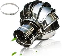 Chimney Cowl Cap,Downdraught Ventilator for Roofs, 304 Stainless Steel Rotating Chimney Cowl Cap Tool - Bird Guard Spinner for Downdraught All Purpose Chimney Cowl(100mm(3.94in))