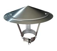 Chimney Cowl Cap Stainless Steel Cap,Chimney Metal with Bird Protection, Rain and Snow, Exhaust Pipe Vent Cover/Cap for Round Roof, Cone Shaped Fireplace, D8 cm x 20 cm/3.15 inches 7.87 inc
