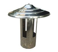 Chimney Cowl Cap Stainless Steel Rain Cover Draught Fire Roof Protector Cap Pot Round Air Vent Cowl Cap Flue Protector Cap Ending,11.4cm