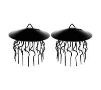 Chimney Cowl Rain Cap Bird Guard 13" Round Guard Pointed Bird Cage Guard Conical Cover (Black, Pack of 2)