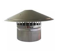Chimney Cowl Roof Rain Cap, Stainless Steel 430 Chimney Vent Roof Cap Bird Guard PVC Wind Rain 0.6mm 75-150mm(75mm/2.95in)