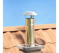 vidaXL Chimney Extension Silver 25 x 25 x 65 cm Stainless Steel