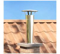 Chimney Head Extension Silver Stainless Steel Ø 18 cm 29x29x50cm Polish Outdoor