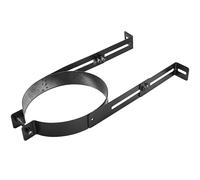 Chimney Pipe Bracket Holder, Adjustable Portable Fireplace Flue Liner Clamp for Wall Support, Stainless Steel, Diameter 150mm, Black