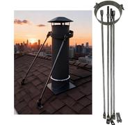 Chimney Pipe Bracket Set (Hoop Clamp, Connectable Legs, Screws), Roof/Wall/Floor Mounted Support Brackets For Stove Pipes Rainwater Drain Tubes(10 1/4 inch(235mm) Dia)