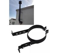 Chimney Pipe Holder Bracket Flue Liner Clamp Sturdy Adjustable Hanging Fixing Clip Stove Pipe Hanger Portable Accessory Stainless Steel Wall Support(Black,23cm/9.1in)