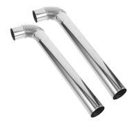 Chimney Pipe Section Thickened Stainless Steel 4pcs for Wood Stove | Household Heating Use, Silver Finish, Water Heater Fit, Optimal Ventilation and Easy Installation