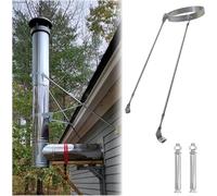 Chimney Pipe Support Bracket, Wall Roof Mount Flue Liner Holder Clamp, Metal Stove Pipe System Accessory