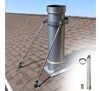 Chimney Pipe Support Bracket with Screws, Stainless Steel Wood Stove Flue Roof Brace Kit, Fits 3" 4" 5" 6" 7" 8" 9" 10" 11" 12" Tubes, Wall Furnace Pipe Rod(8cm (3") Dia)