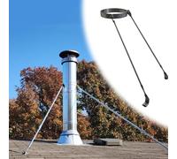 Chimney Pipe Support Roof Brace Kit for Flue Pipe, Easy Mount Furnace Stack Bracket, Fireplace Stove Stabilizer for Secure Installation