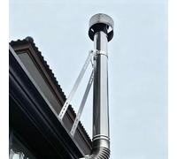 Chimney Pipe Support with Adjustable Legs, Wall/Floor Mounted Stove Stack Pipe Holder, Stainless Steel Vent Tube Fixing Carrier,