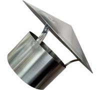 Chimney Pot Cap Stainless Steel Chimney Cowl Roof Chimney Flue Cowl Pipe Rain Cover Protector Cap Ending Heating Stove Exhaust Pipe Chimney Rain Cap (Size : 120mm)