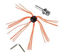 Chimney Power Sweeping Brush Head Kit with Drill Adapter and Hex Key for Thorough Soot Removal and Flexible Cleaning of Flues with Multiple Bends
