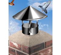 Chimney Rain Caps,Round Chimney Cap for Clay Flue Tile - Universal Fireplace Vent Guard, Waterproof Roof Vent, Wind & Rain Protection, Maximize Airflow (24cm / 9.4") - Du