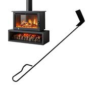 Chimney Rake Long Handle Cleaning Tools Ash Scraper for Fireplace BBQ Fire Pit Wood Stove Kettle Grill Campfire Smoker Outdoor