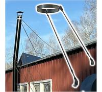 Chimney Roof Bracket Support Kit, Windproof Stainless Steel Ventilation Pipe Fixing System, Detachable Design for Flue and Drainage Tube