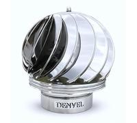 Chimney Spinner Cowl 7'' / 180 mm - Stainless Steel Rotating Chimney Cap - Smoke Extractor, Wind-Driven Draft Improver for Chimneys & Ventilation Systems - Denvel®