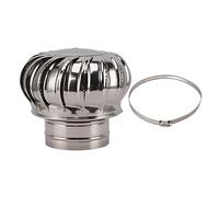 Chimney Spinner Cowl, Stainless Steel Anti Downdraught Rotating Chimney Cap Top Hat Cover with Clamp Fits Most Standard Chimney Pots (Thickened 150 Type)