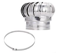 Chimney Spinner Cowl, Stainless Steel Chimney Cowl Cap, Pipe Cover Cap Vent Top Exhaust, Anti Downdraught Chimney Cap with Clamp, Protects Flue Pipe(Ø150 MM)