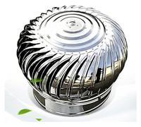 Chimney Spinner Cowl Stainless Steel, Non Power Roof Ventilator for Dryer Exhaust Roof Ventilator Cover Kits for Metal Roof(400mm/15.7 in)