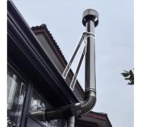 Chimney Support Bracket with Adjustable Legs, Stainless Steel Roof Mount Stove Pipe Hanger, Against Wind and Snow Extended Smoke Stack(Dia 12.5 cm(4.9 in))