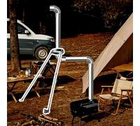 Chimney Support for Outdoor Camping, Adjustable Stove Pipe Bracket Fit 4-20" Flues, Stainless Steel Roof Brace for Stability
