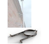 Chimney Support, Stainless Steel Adjustable Chimney Pipe Holder - Weather Resistant Wall Support, Flue Liner Clamp & Stove Pipe Hanger for Boiler Rooms(Gray,9.1in/23cm)