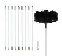 Chimney Sweep Kit,Fireplace Cleaning Brush Kit,Include 9 Flexible Nylon Rods,1 Brush Head,1 Drill Connector,41cm