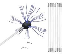 Chimney Sweep Kit Length With Nylon Flexible Rods And Brush Heads, Rotary Cleaning Kit Driven By Drill For Fireplace(8 m)