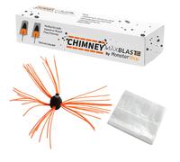 Chimney Sweeper Cleaning Kit Drill Powered Rotary Cleaner Brush Sweeping Brush 9m Fireplace Wood Burner Flue Reinforced Nylon Flexible Rods FREE Dust Sheet FREE Storage Bag