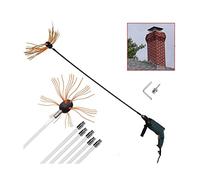 Chimney Sweep Set, 10 m, Extendable Chimney Sweep Brush, 90°, Flexible Cleaning Tool for Square, Rectangular Chimney Cleaning Set (8 m)