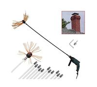 Chimney Sweep Set, 10 m, Extendable Chimney Sweep Brush, 90°, Flexible Cleaning Tool for Square, Rectangular Chimney Cleaning Set (12 m)