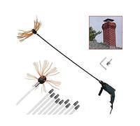 Chimney Sweep Set, 10 m, Extendable Chimney Sweep, for Square, Rectangular, Curved Chimneys with Brush Head, Nylon Rods, Chimney Cleaning Set (10 m)