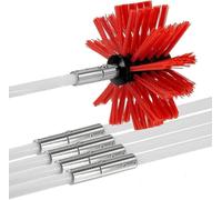 Chimney Sweeper Drill Powered Cleaning Kit Rotary Cleaner Brush Sweeping Brush Fireplace Flue Reinforced Nylon Flexible Rods Remove Dirt, 9 Rod