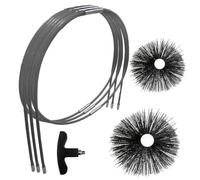 Chimney Sweeping Kit, 20 ft Flexible Rods with 5 and 6 Inch Nylon Brushes | SHAFFER PRO | 11 Flexible Sweeping Rods | Free Ebook Included | Removes Soot & Creosote Safely