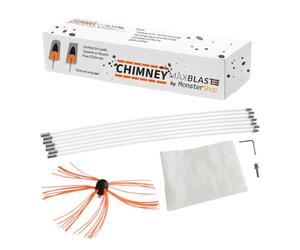 Chimney Sweeping Kit Drill Powered Rotary Brush Sweeping-brush Cleaner 20m Fireplace Wood Burner Flue Reinforced Nylon Flexible Rods FREE Dust Sheet & Storage Bag Includes Allen Key & Drill Adapter