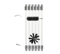 Chimney Sweeping Kit - Nylon Chimney Pipe Cleaning Brush Tool, Multi-Section Rod Extension System, Firm Bristles Turning Head, Connector Compatible With Per