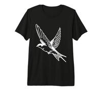 Chimney Swift Bird Line Art Ornithology Design Premium T-Shirt