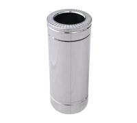 Chimney Twin Wall Flue Pipe 110mm x 180mm / 500mm Stainless Steel Insulation Flue Liner Push-Fit System