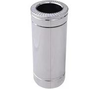 Chimney Twin Wall Flue Pipe 140mm x 200mm / 500mm Stainless Steel Insulation Flue Liner Push-Fit System
