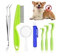 chimoo Tick Tweezers, Set of 7 Tick Hooks, Tick Remover with Storage Box, Tick Tweezers, Human, Simple and Safe Tick Remover for People, Dogs, Cats, Children