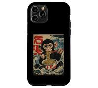 Chimp Eating Ramen Noodles Japanese Great Wave Style Art Case for iPhone 11 Pro