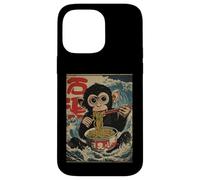 Chimp Eating Ramen Noodles Japanese Great Wave Style Art Case for iPhone 14 Pro Max